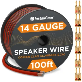 14 Gauge Speaker Wire Cable (100 Foot   12 Banana Plugs) - 14 Awg Speaker Wire