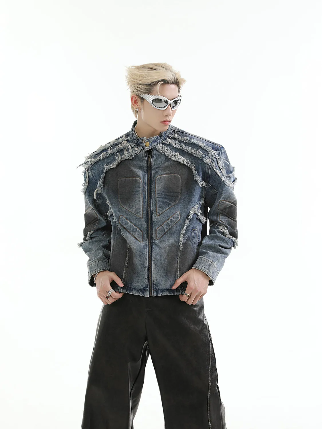 【24s Aug.】Washed Denim Jacket with Shoulder Pads