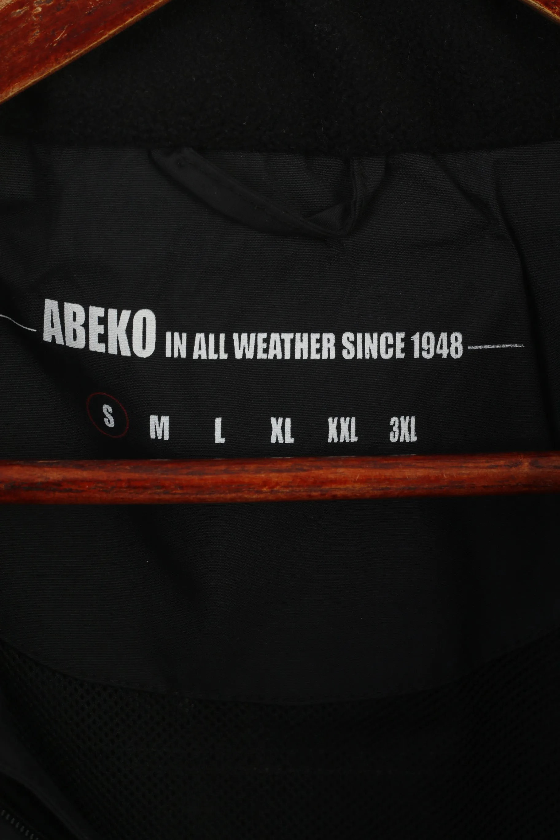 Abeko Men S Jacket Black Nylon Waterproof Outdoor Zip Up Hooded All Weather Top