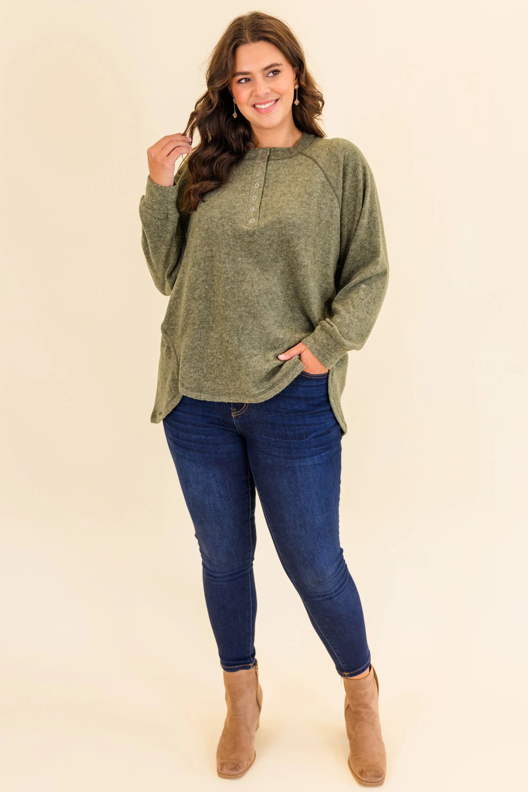 All The Feels Pullover, Dark Olive