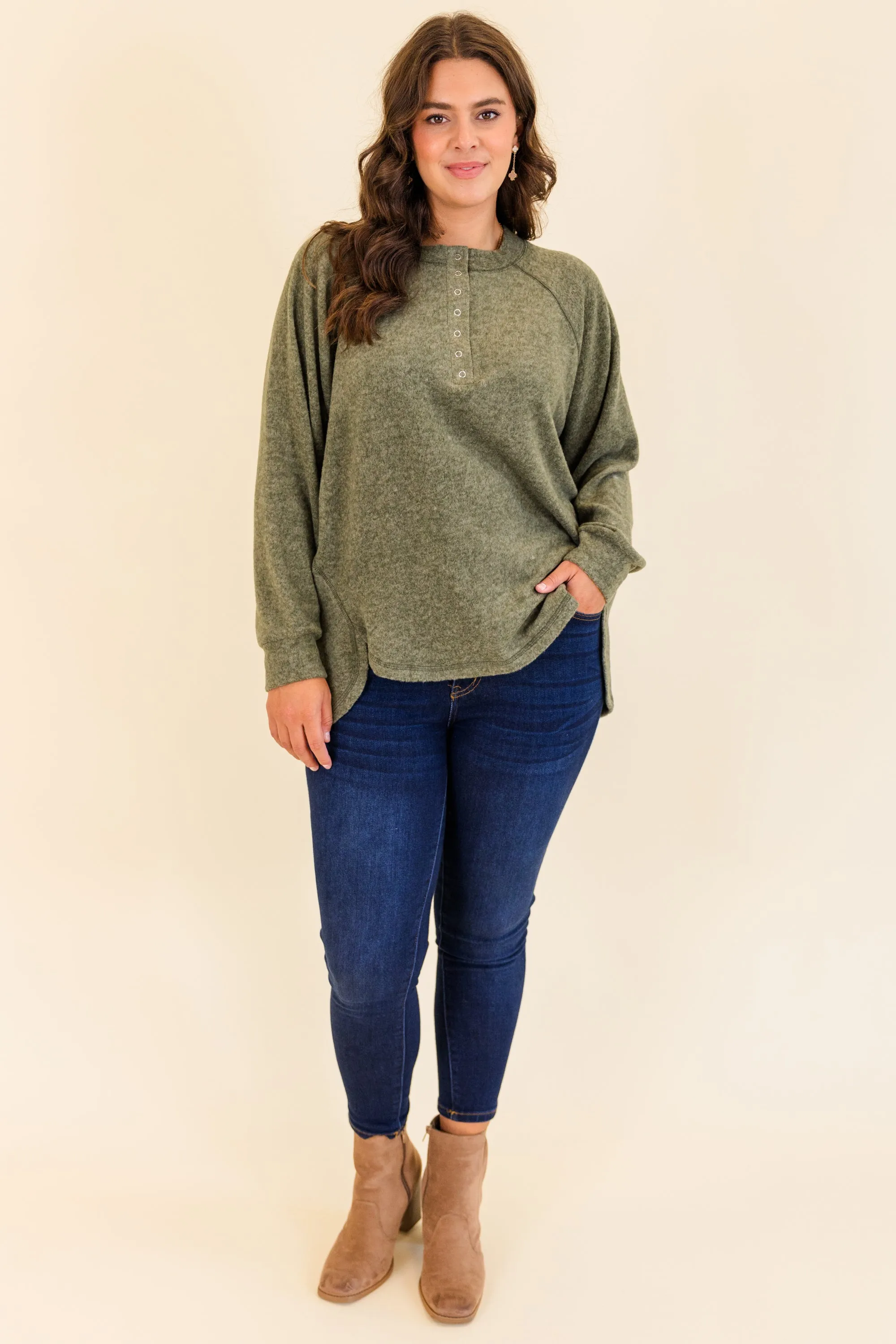 All The Feels Pullover, Dark Olive