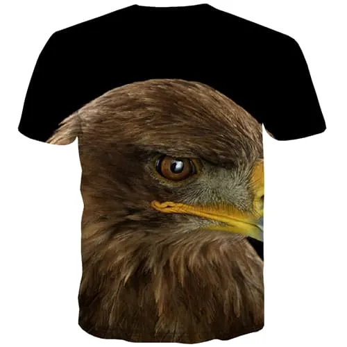 Animal T-shirt Men Eagle T-shirts 3d Funny Shirt Print Ferocious Tshirt Anime Feather T shirts Funny Short Sleeve Hip hop