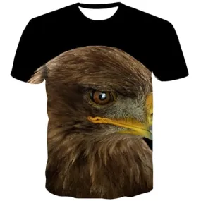 Animal T-shirt Men Eagle T-shirts 3d Funny Shirt Print Ferocious Tshirt Anime Feather T shirts Funny Short Sleeve Hip hop