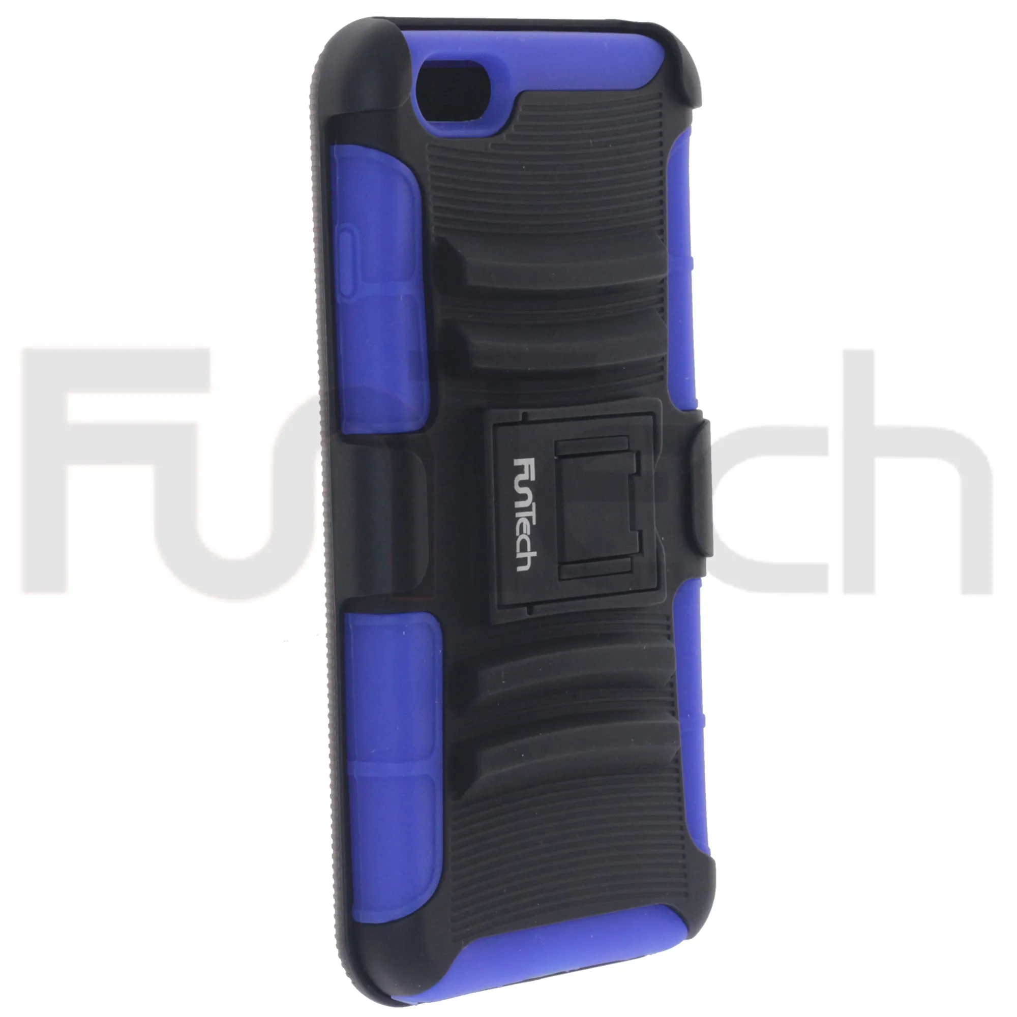 Apple iPhone 6/6S Plus Rugged Shockproof Case with Beltclip, Color Black/Blue