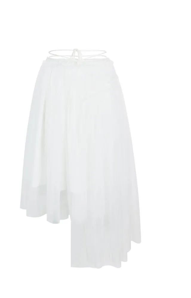 Asymmetry Tulle Ciffon Sheer Long-Skirt