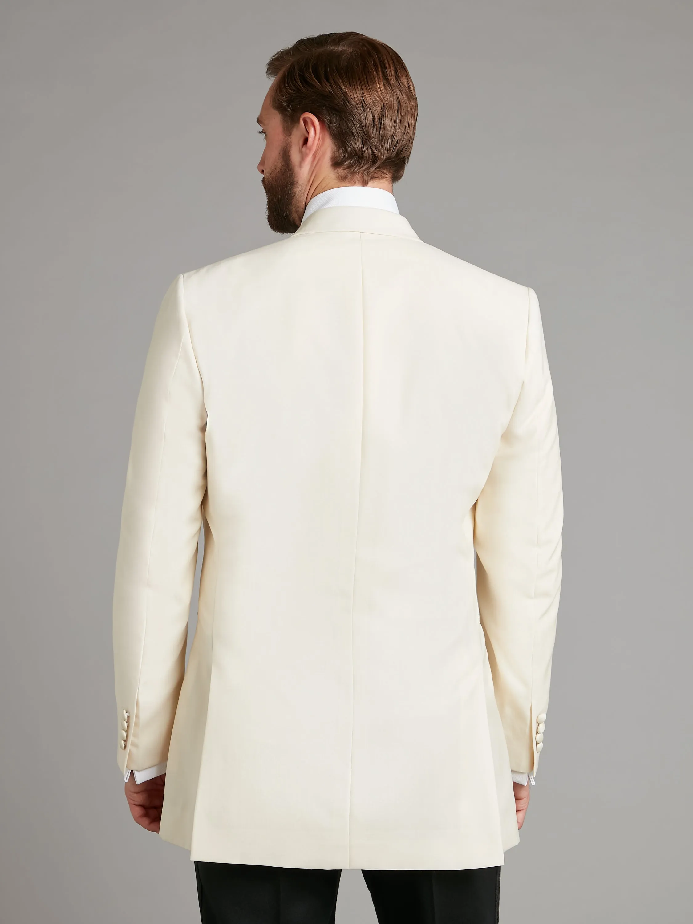 Beaufort Tuxedo Jacket - White Barathea