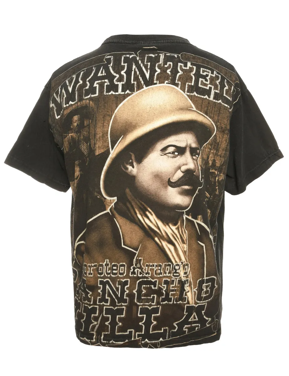 Black Pancho Villa Printed T-shirt - M