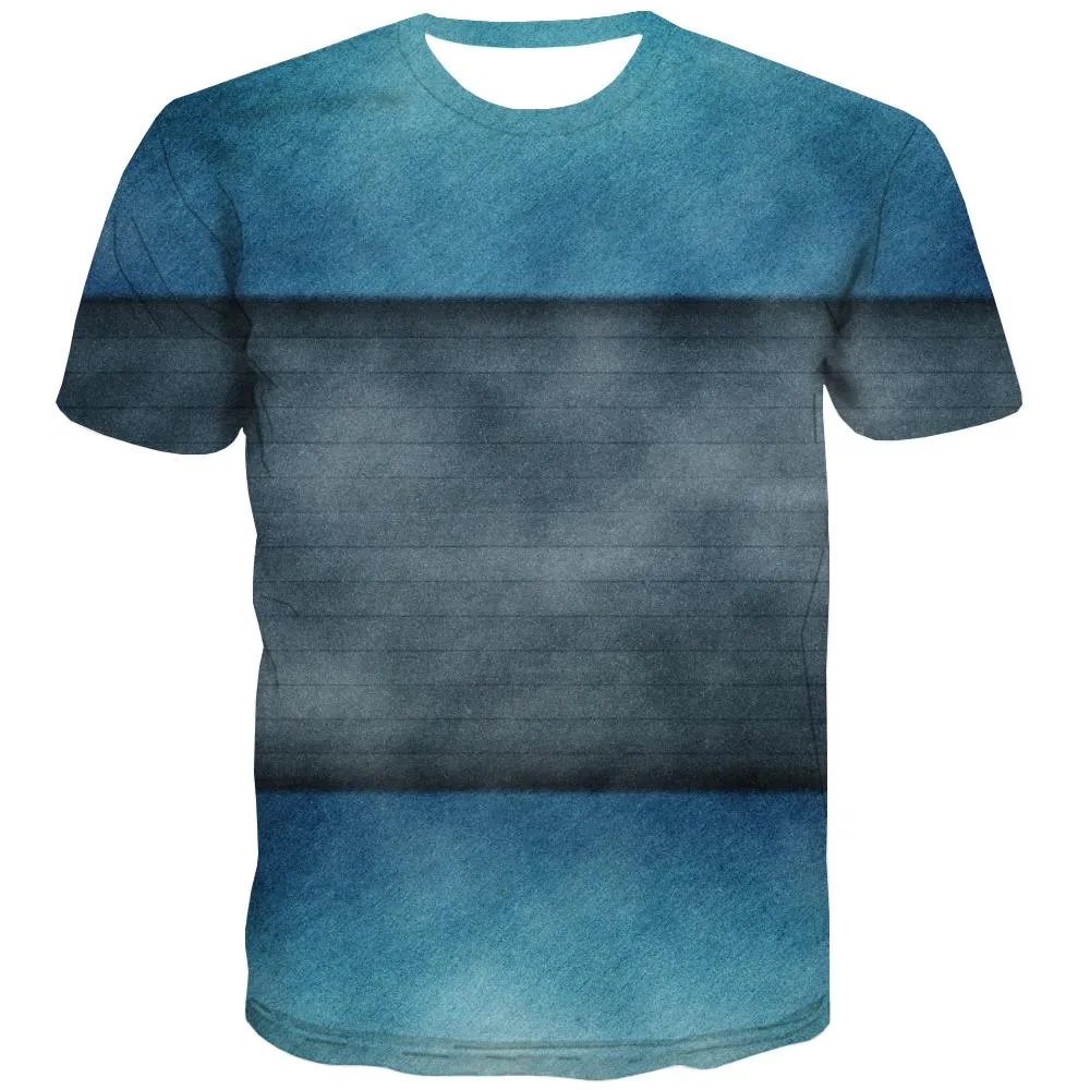 blue-black gradient shirt Casual shirt 3D special texture men Cool art costume different