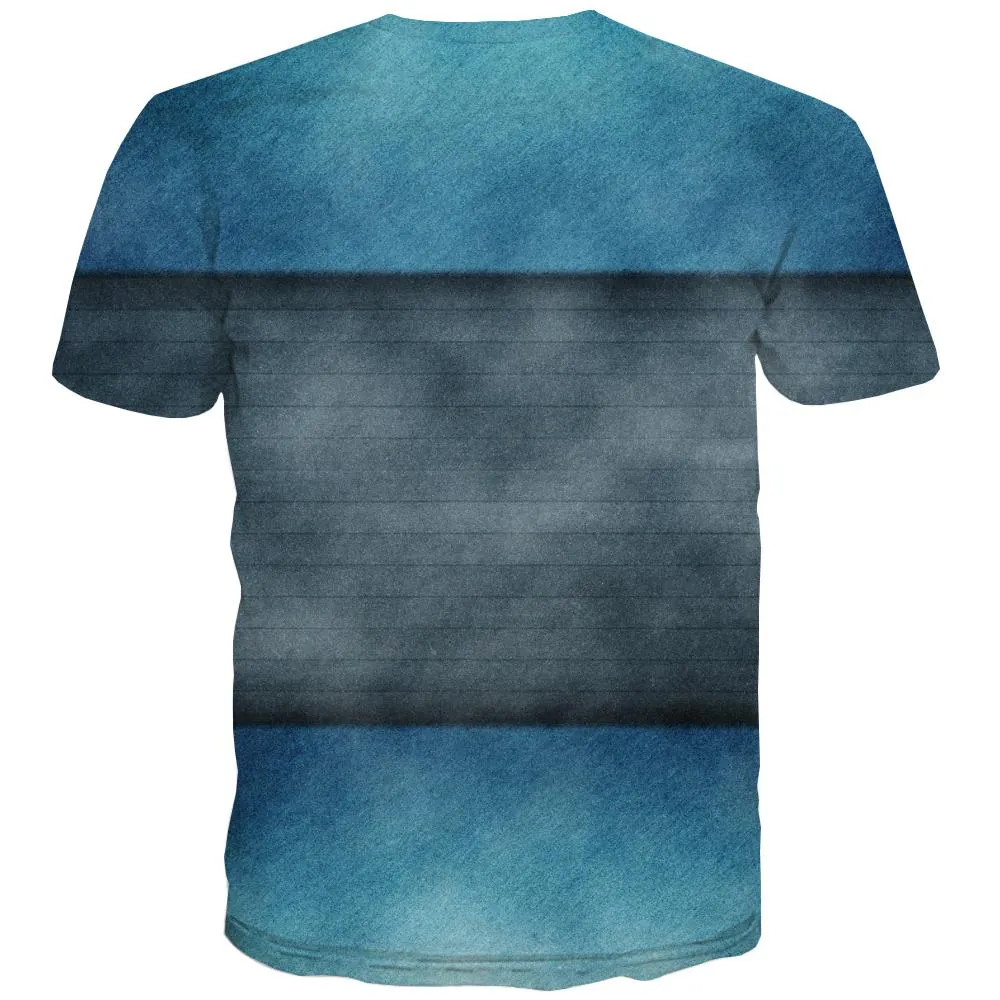 blue-black gradient shirt Casual shirt 3D special texture men Cool art costume different