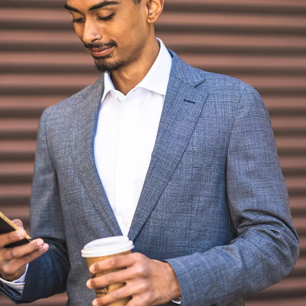 Blue Plaid Australis Suit