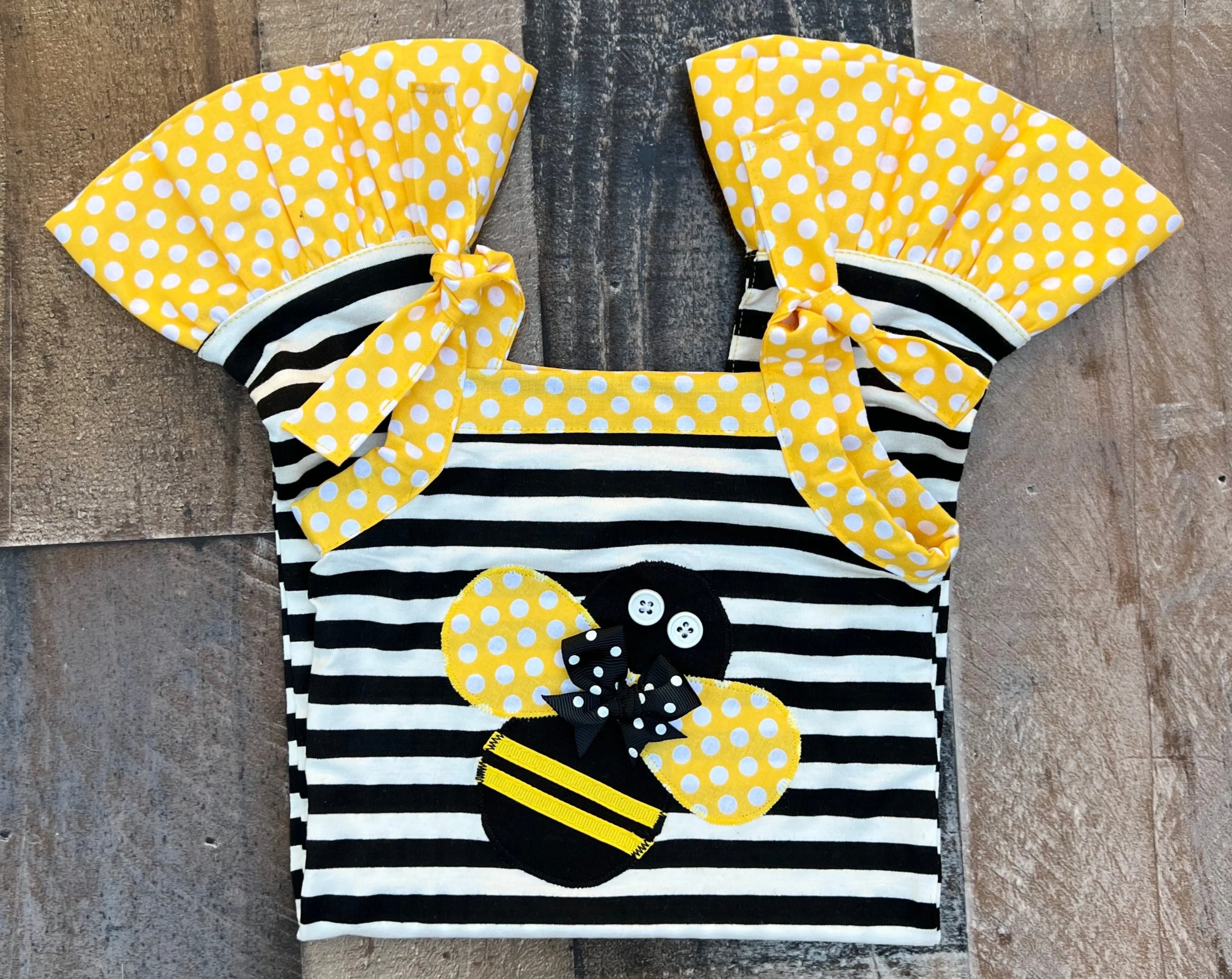 Bumble Bee Girl Romper Outfit