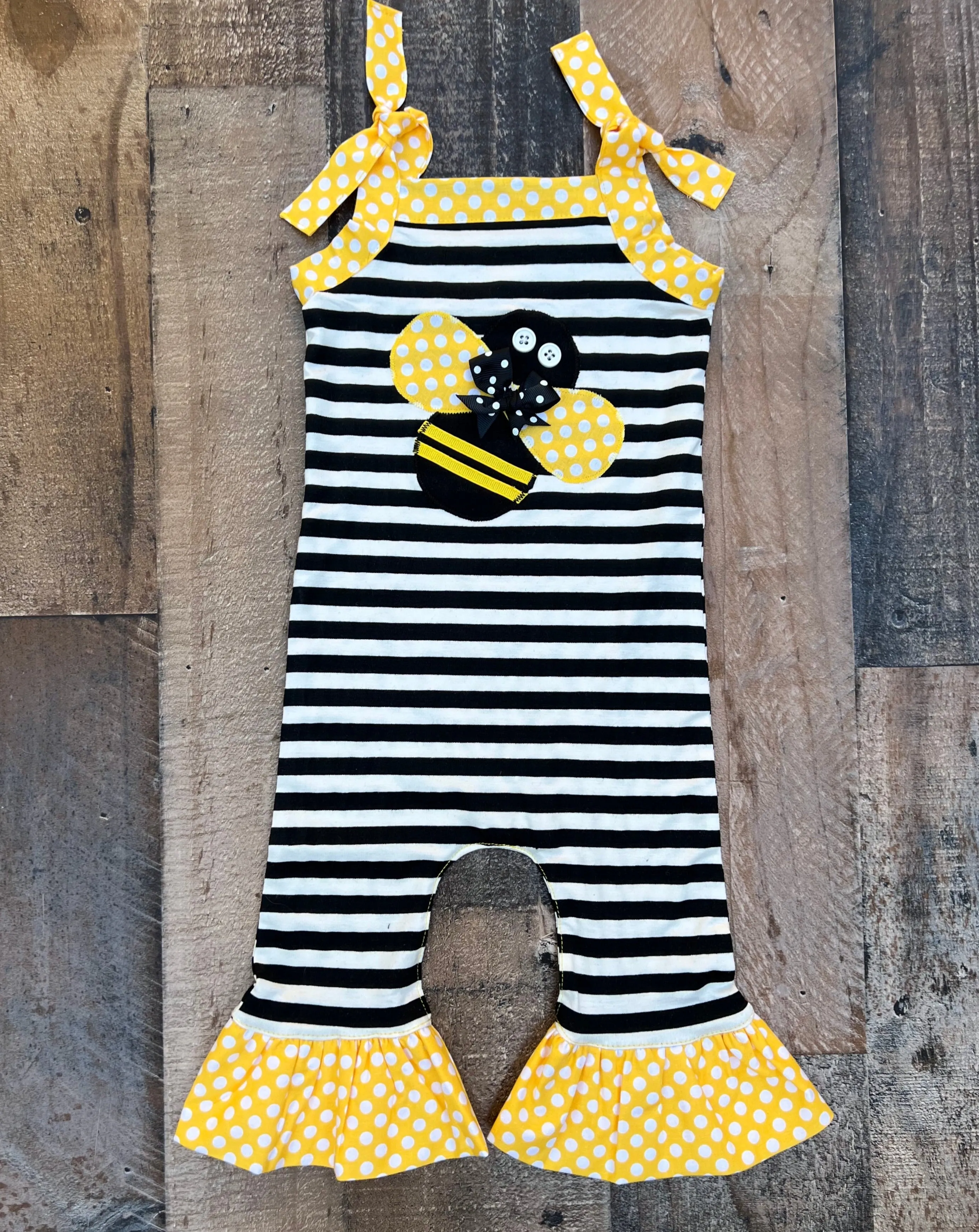 Bumble Bee Girl Romper Outfit