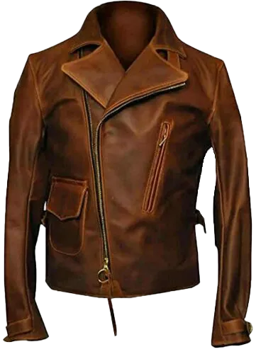 Captain America The First Avengers Distressed Brown Biker Real Leather Jacket