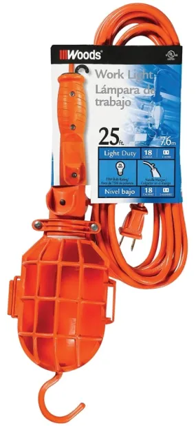 CCI 0201 Work Light with Plastic Guard, 125 V, Orange :EA: QUANTITY: 1