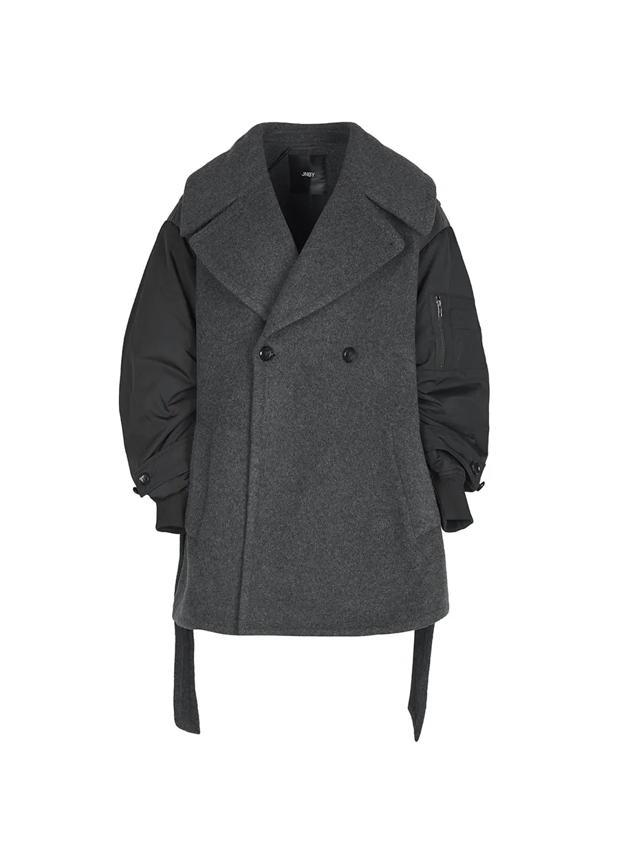 Coat / JNBY Midi Notched-collar Wool-blend Coat