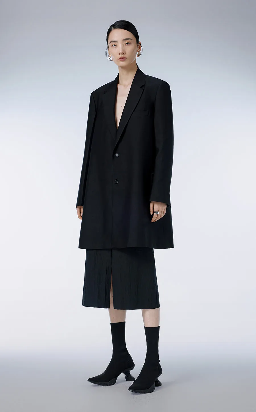 Coat / JNBY Wool-blend Silk Trench Coat