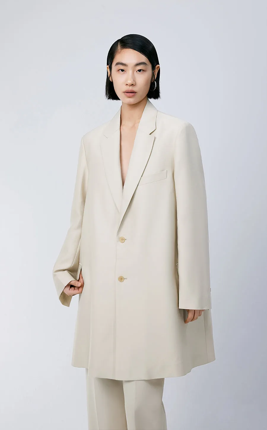 Coat / JNBY Wool-blend Silk Trench Coat