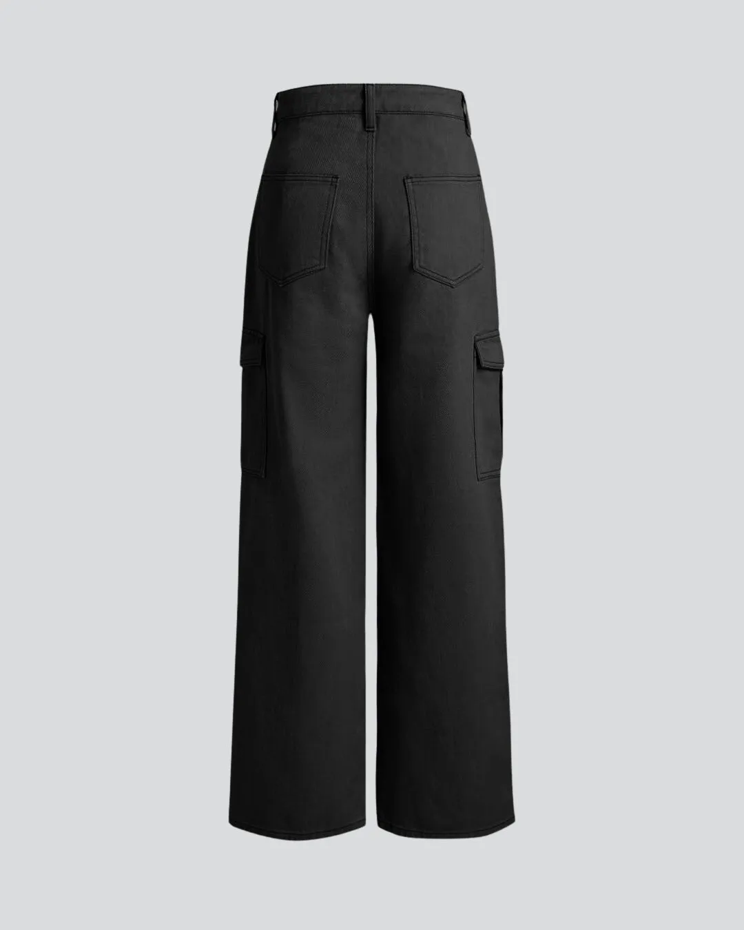 Combo : Utility Wear Double Pocket Cargo Pants In Black & In Apricot