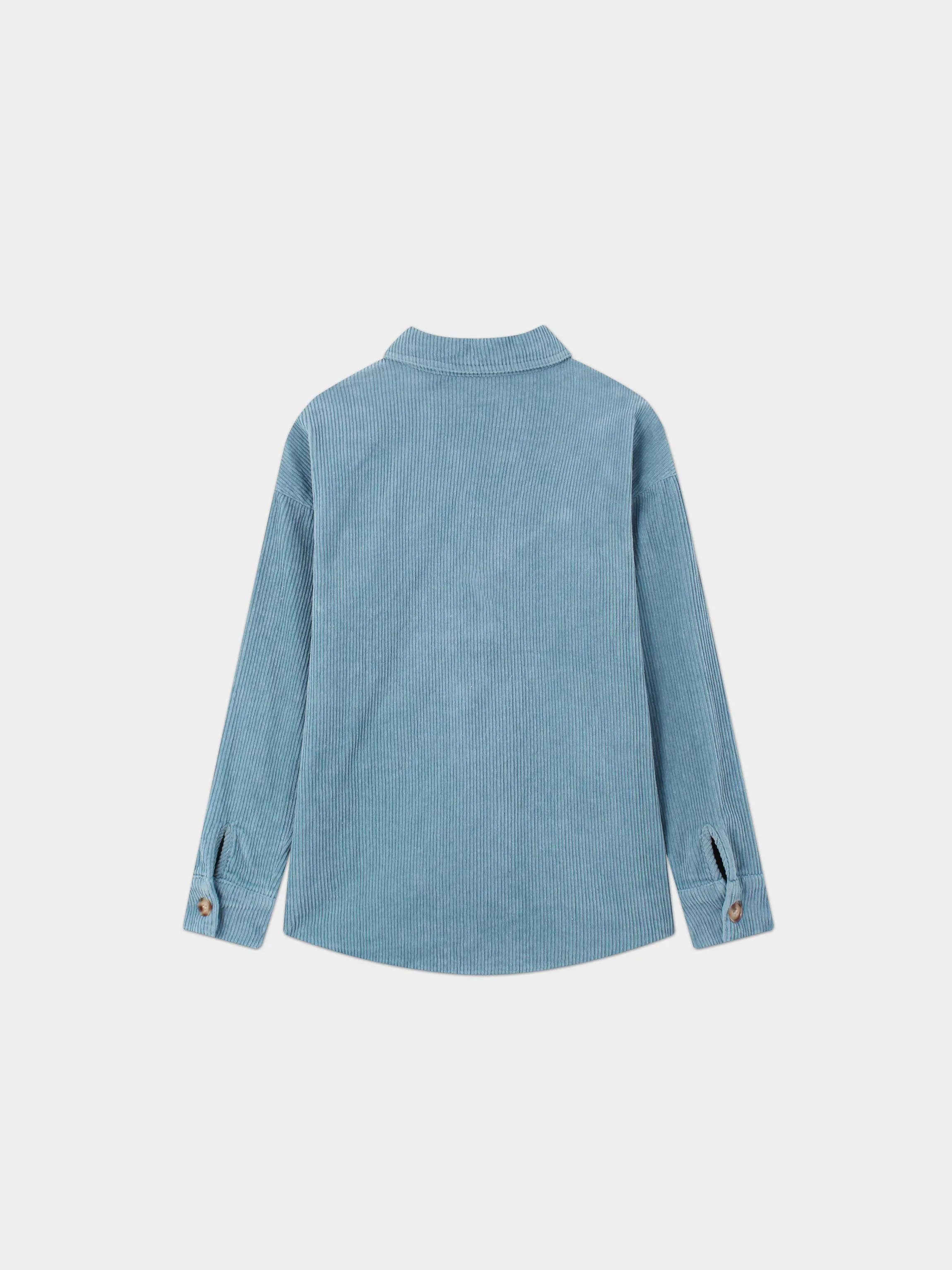 Corduroy Shacket-Ocean Blue