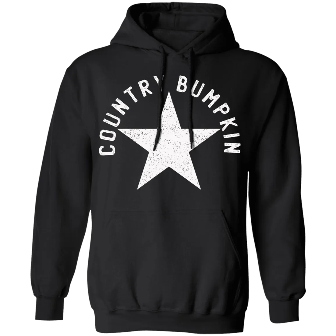 Country Bumpkin White Distressed Star Pullover Hoodie