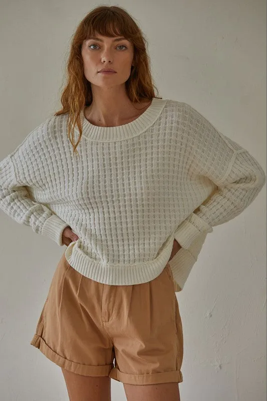 CREW NECK PULLOVER SWEATER (IVORY)