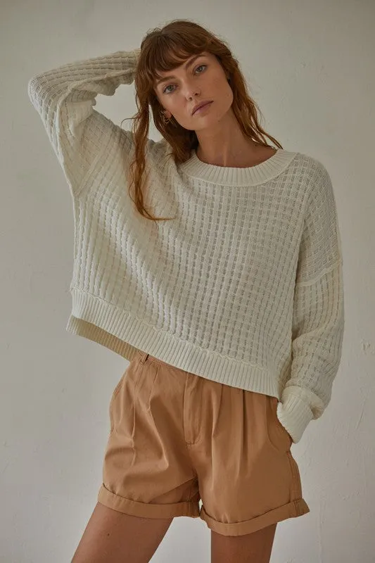 CREW NECK PULLOVER SWEATER (IVORY)