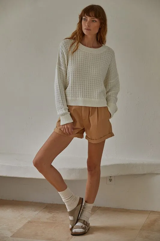 CREW NECK PULLOVER SWEATER (IVORY)