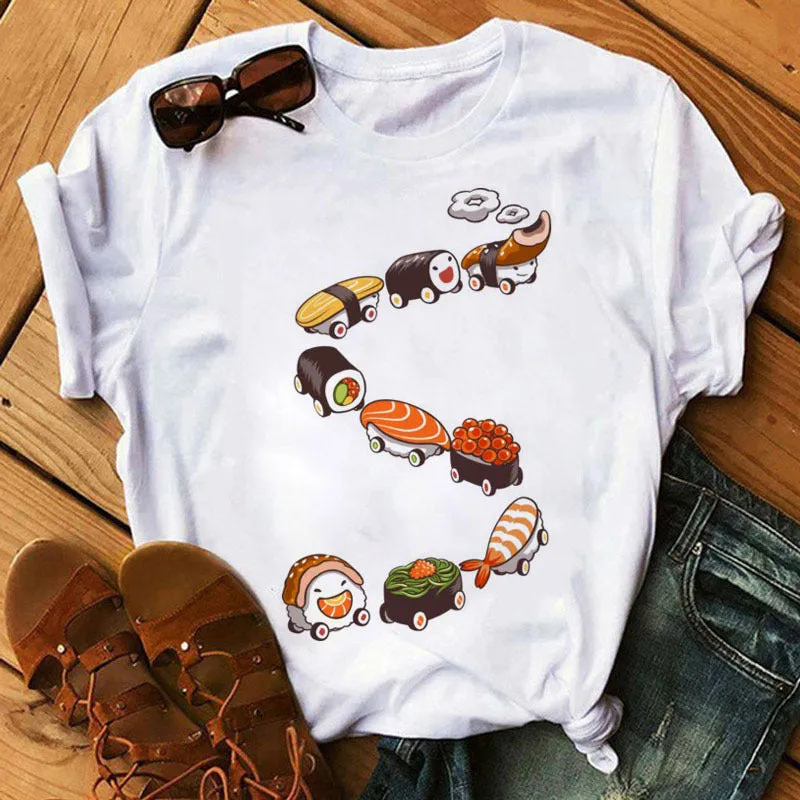 Cute Sushi Hug Short Sleeve T-shirts