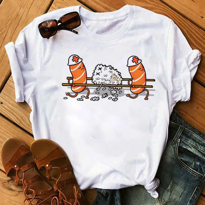 Cute Sushi Hug Short Sleeve T-shirts