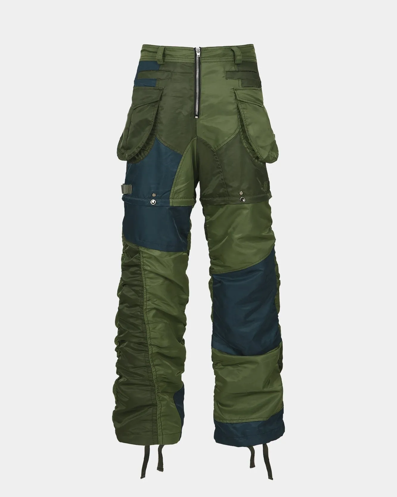 DETACHABLE PATCHWORK CARGO PANTS apa728m(KHAKI MULTI)