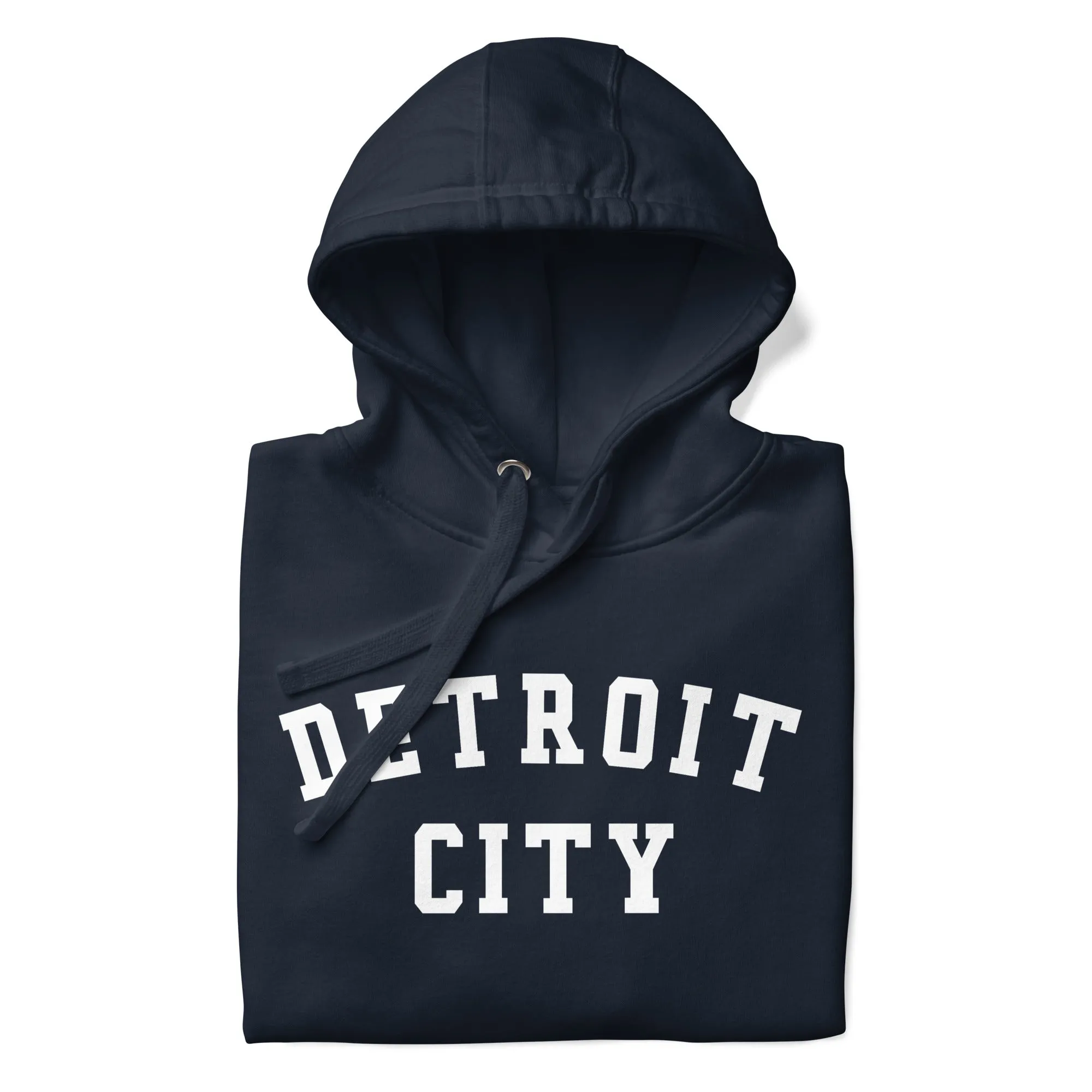 Detroit City Premium Pullover Unisex Hoodie - Navy / White