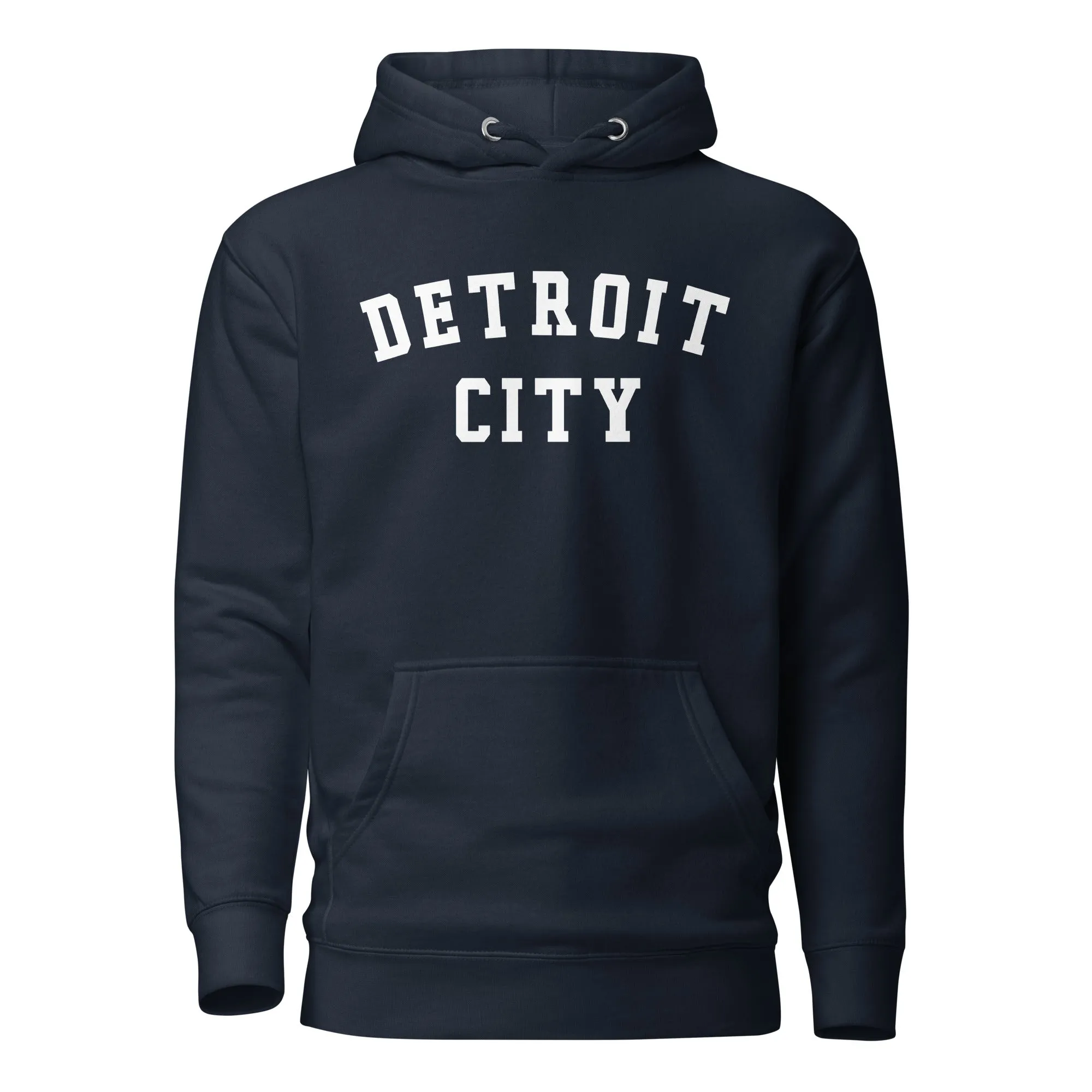 Detroit City Premium Pullover Unisex Hoodie - Navy / White