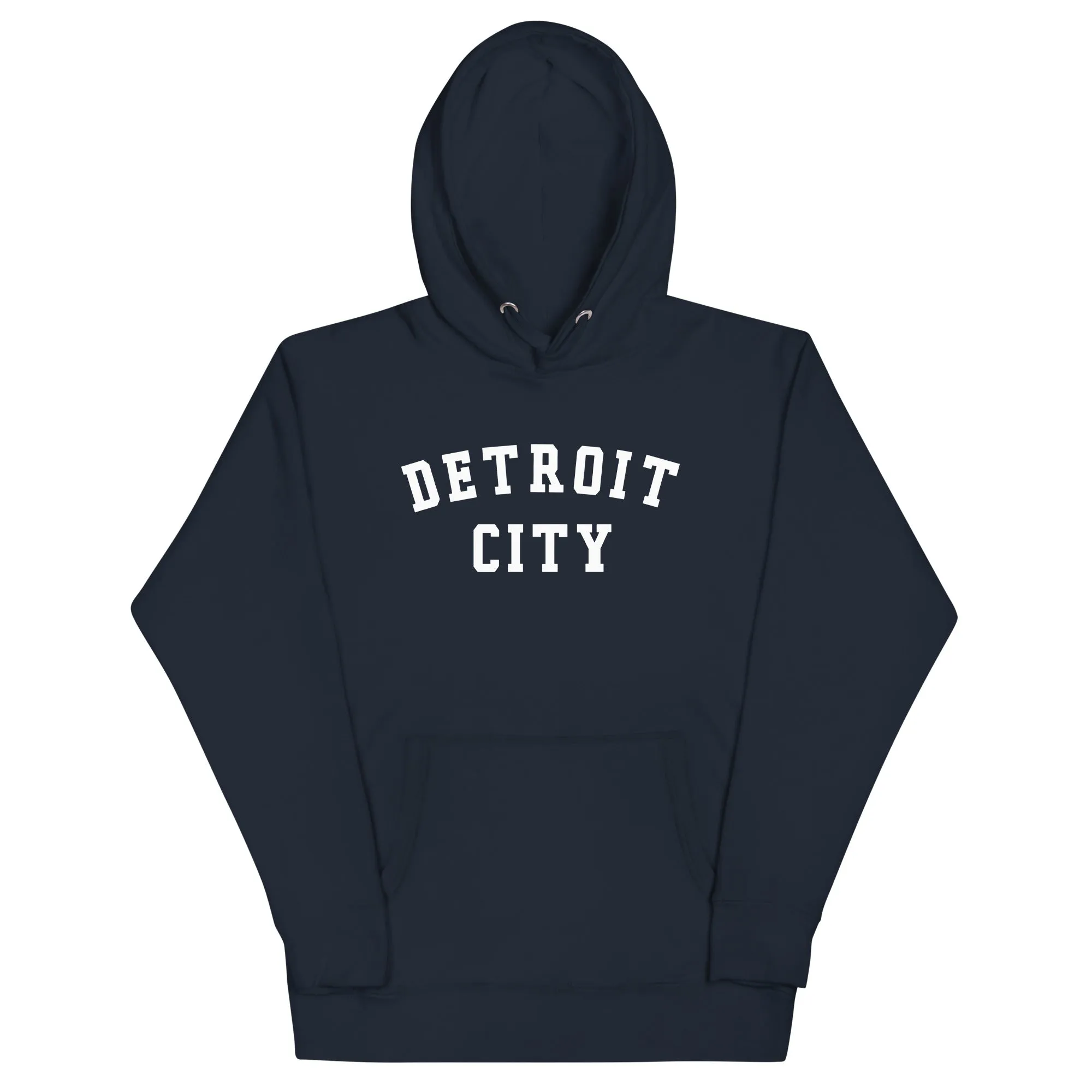 Detroit City Premium Pullover Unisex Hoodie - Navy / White