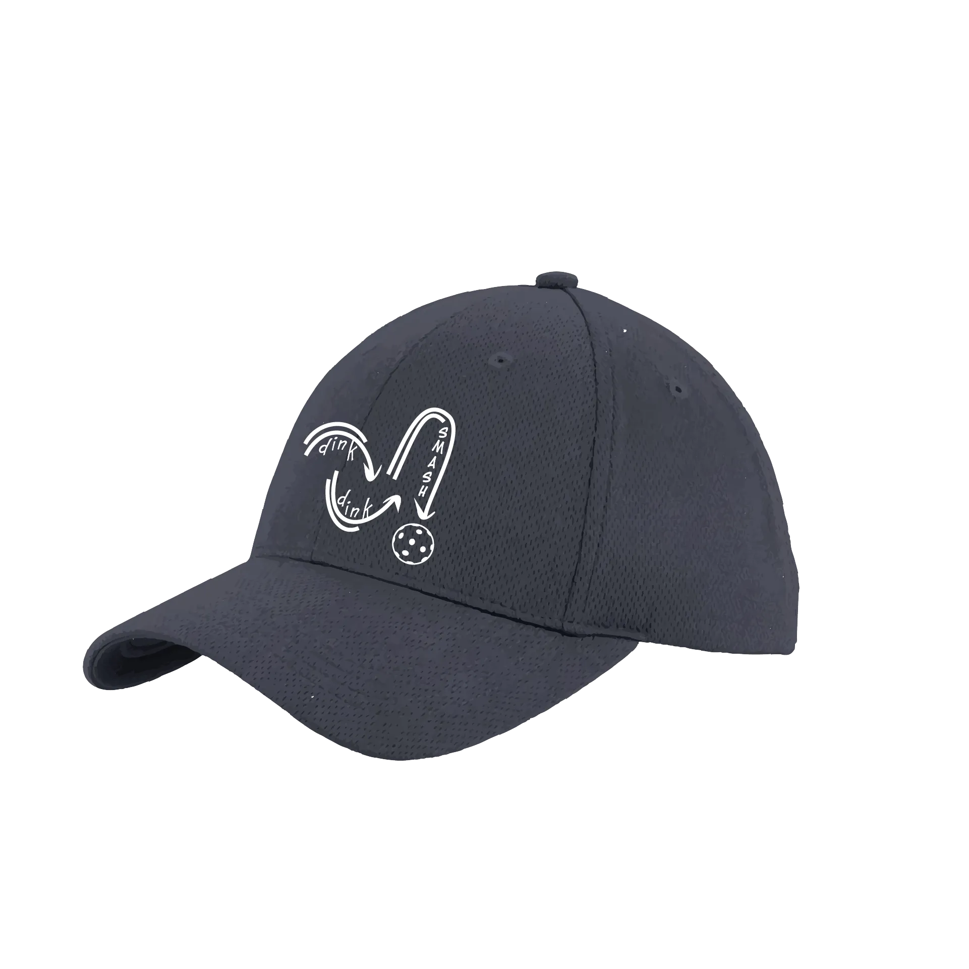 Dink Dink Smash (White) Customizable | Pickleball Hat | Moisture-Wicking 100% Polyester