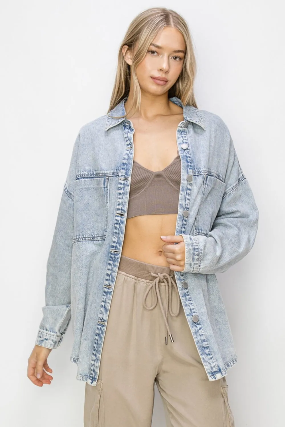 Ellie Button Up Long Sleeve Shacket