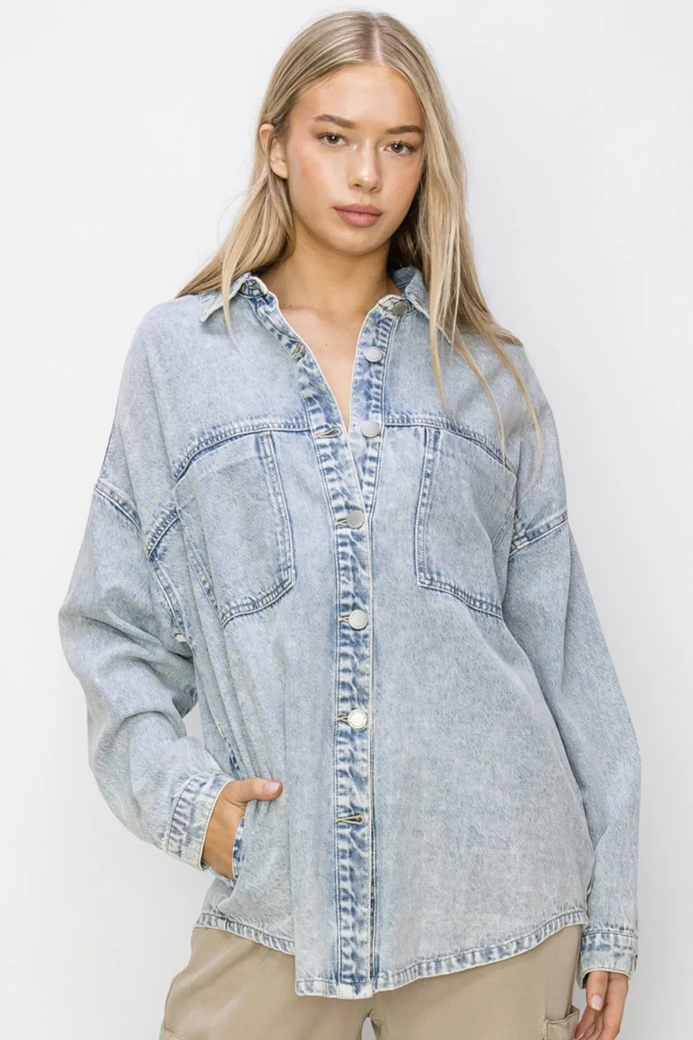 Ellie Button Up Long Sleeve Shacket