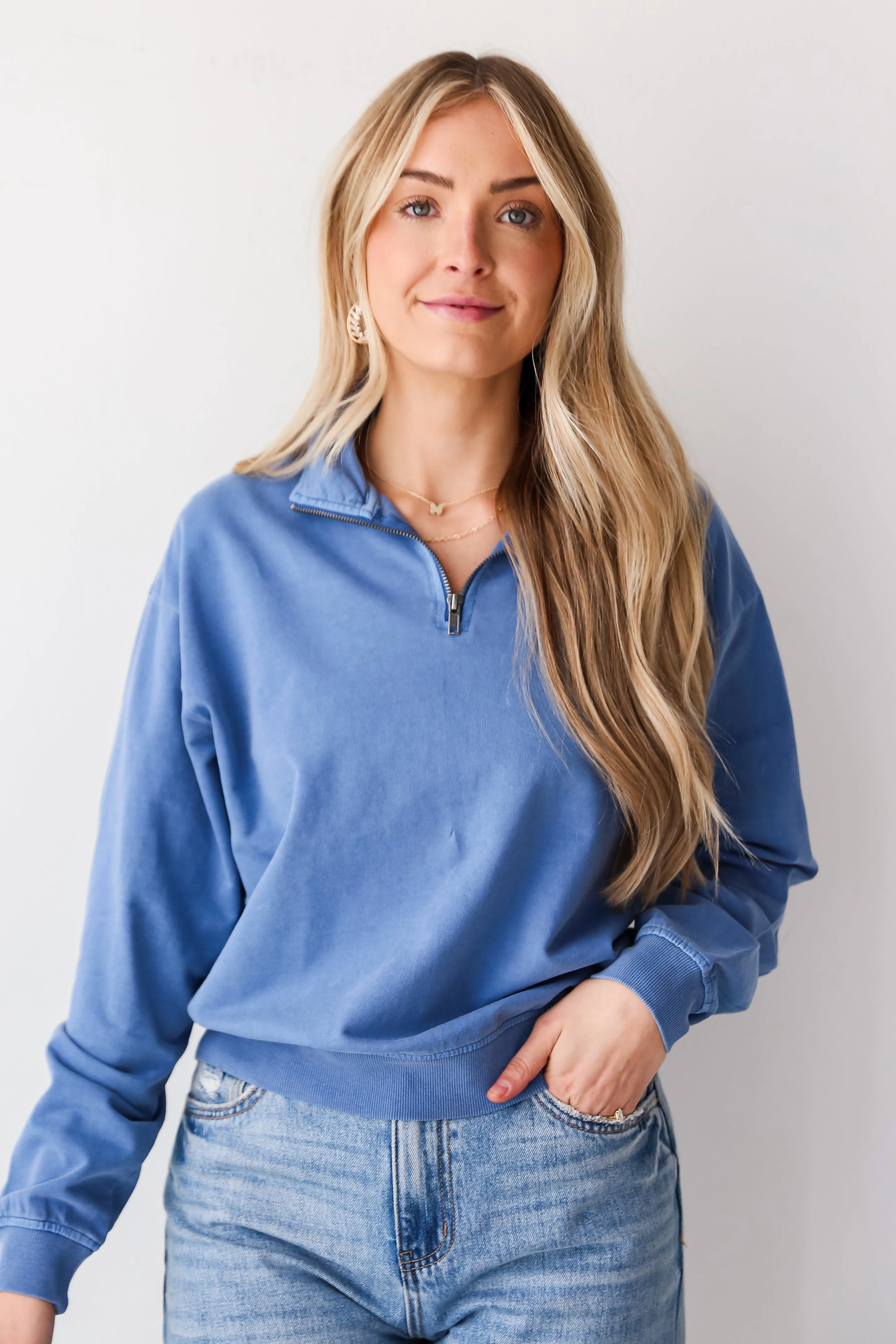 FINAL SALE - Comfy Mindset Quarter-Zip Pullover - DU DEAL