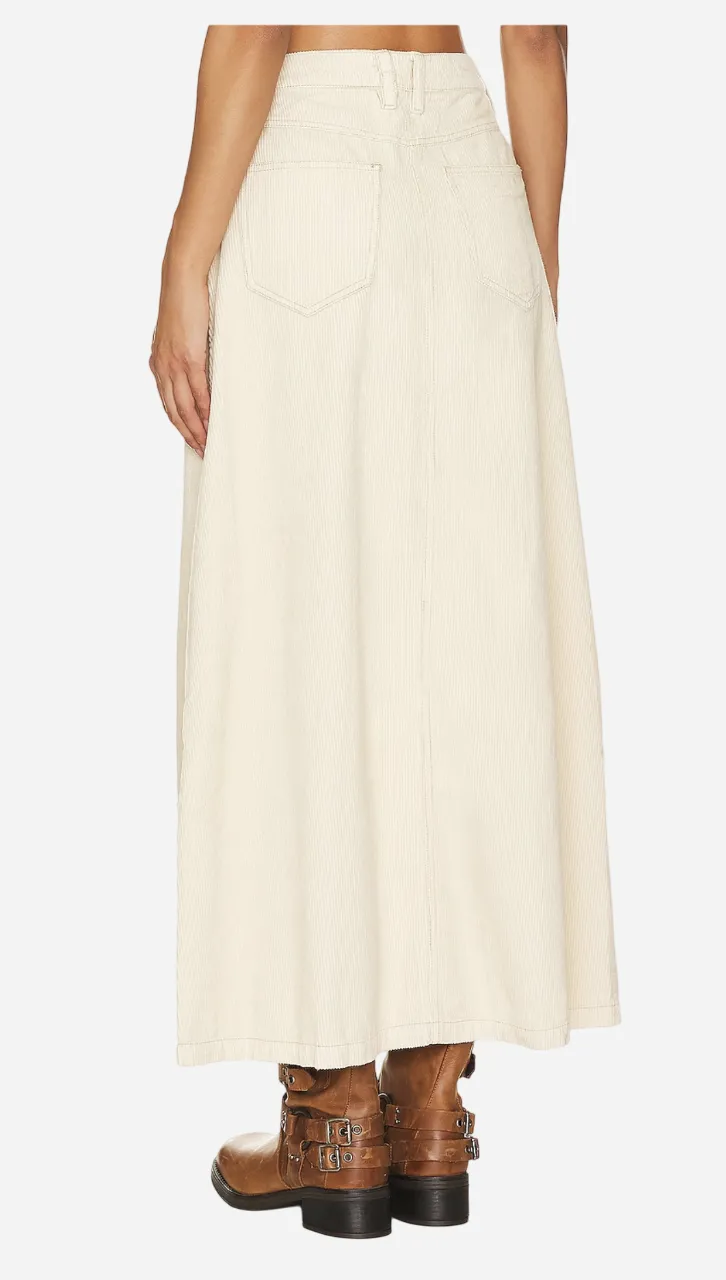 Free People Come As You Are Cord Maxi Skirt in Beechwood