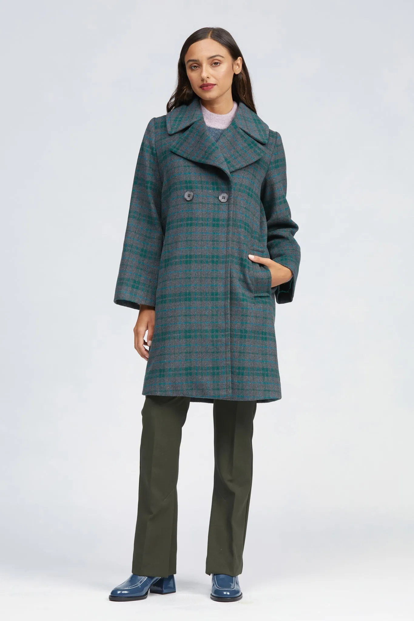 Fuar Coat Charcoal/Green Check