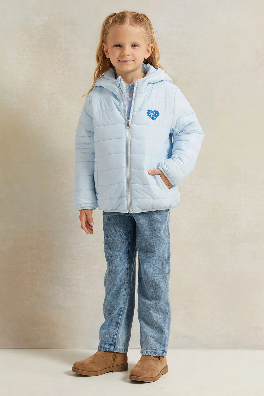 Girls Blue Hooded Jacket