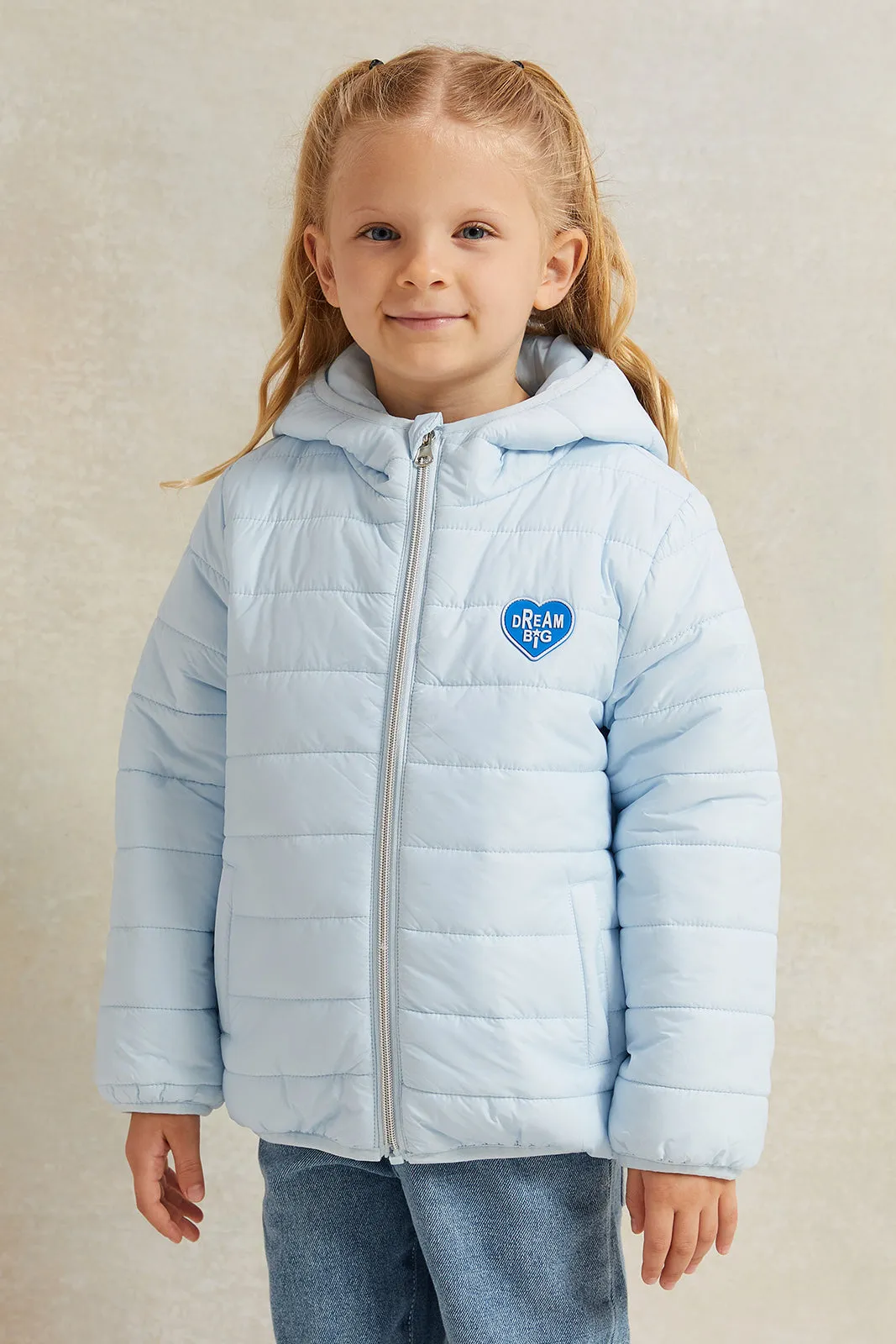 Girls Blue Hooded Jacket