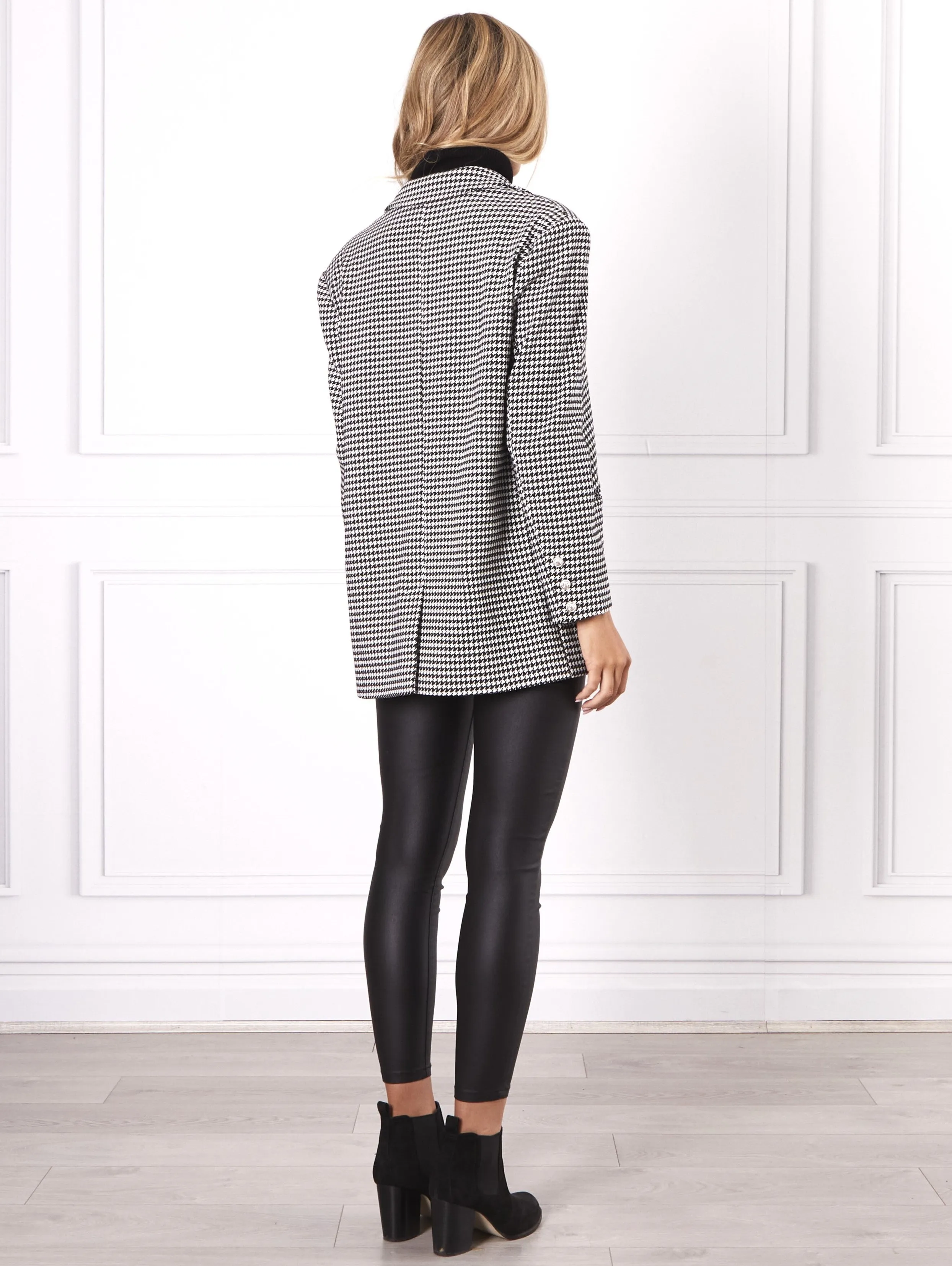 Hounstooth Blazer - Black White