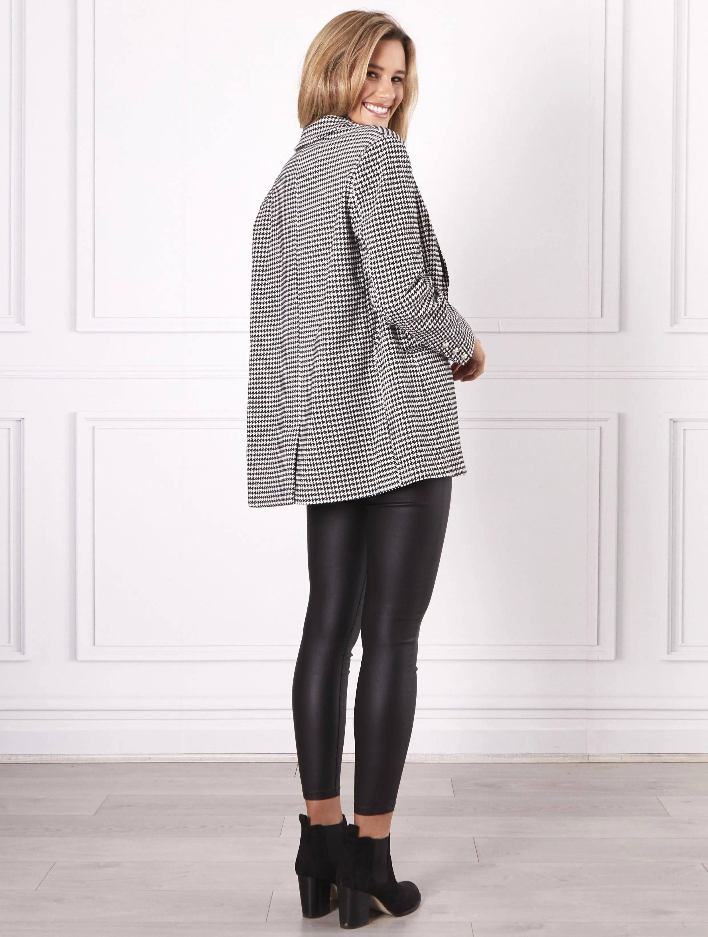 Hounstooth Blazer - Black White