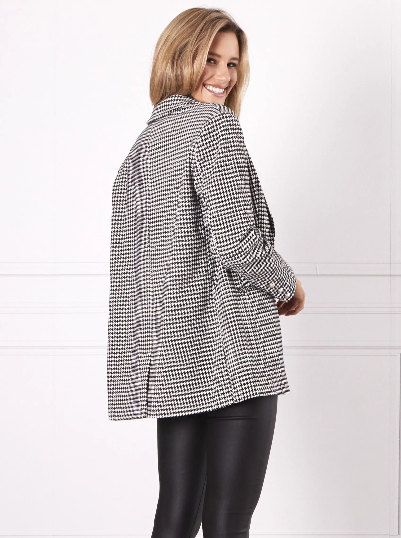 Hounstooth Blazer - Black White