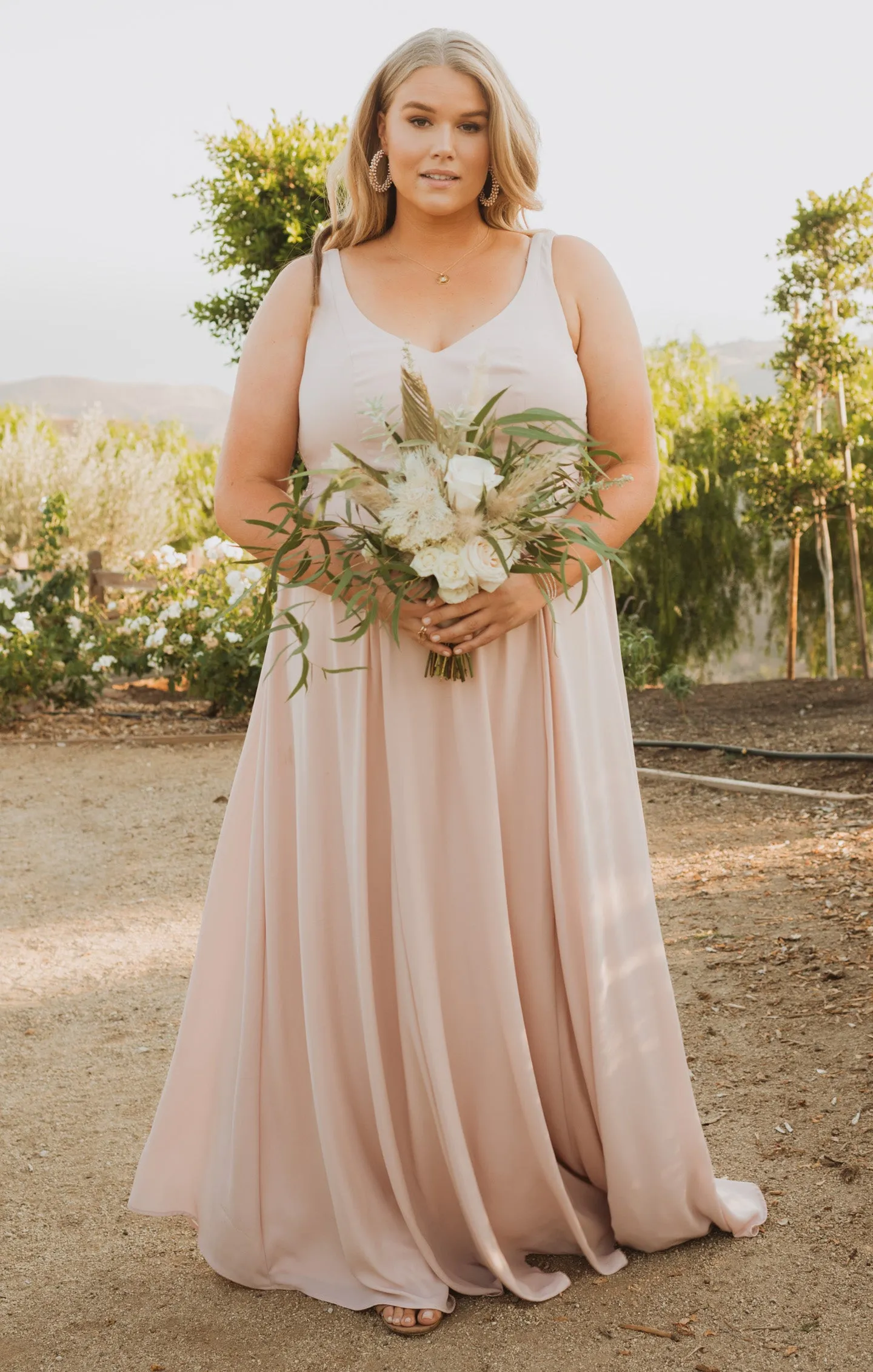 Jenn Maxi Dress ~ Dusty Blush Crisp