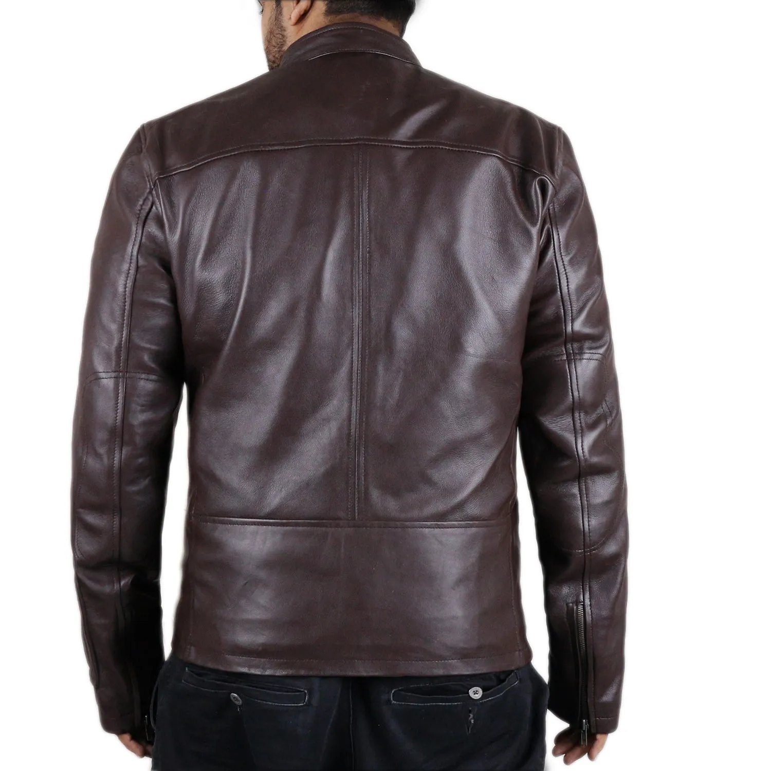 Leather Jackets Hub Mens Genuine Lambskin Leather Jacket (Black, Fencing Jacket) - 1501133