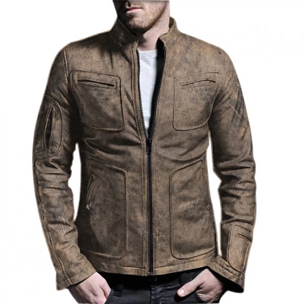 Leather Jackets Hub Mens Genuine Lambskin Leather Jacket (Black, Fencing Jacket) - 1501133