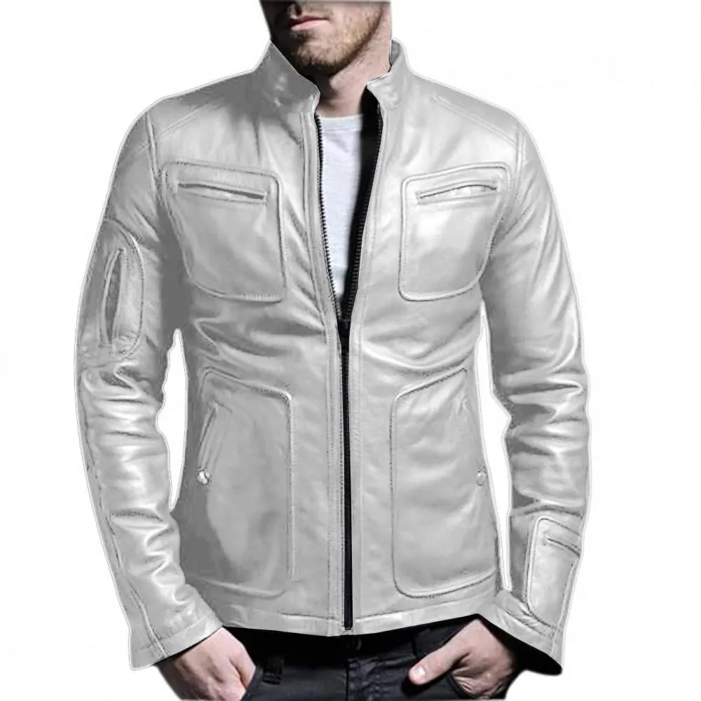 Leather Jackets Hub Mens Genuine Lambskin Leather Jacket (Black, Fencing Jacket) - 1501133