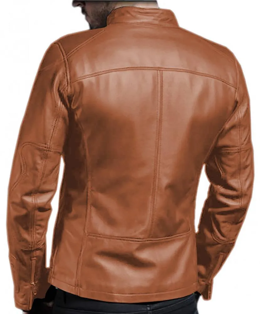 Leather Jackets Hub Mens Genuine Lambskin Leather Jacket (Black, Fencing Jacket) - 1501133