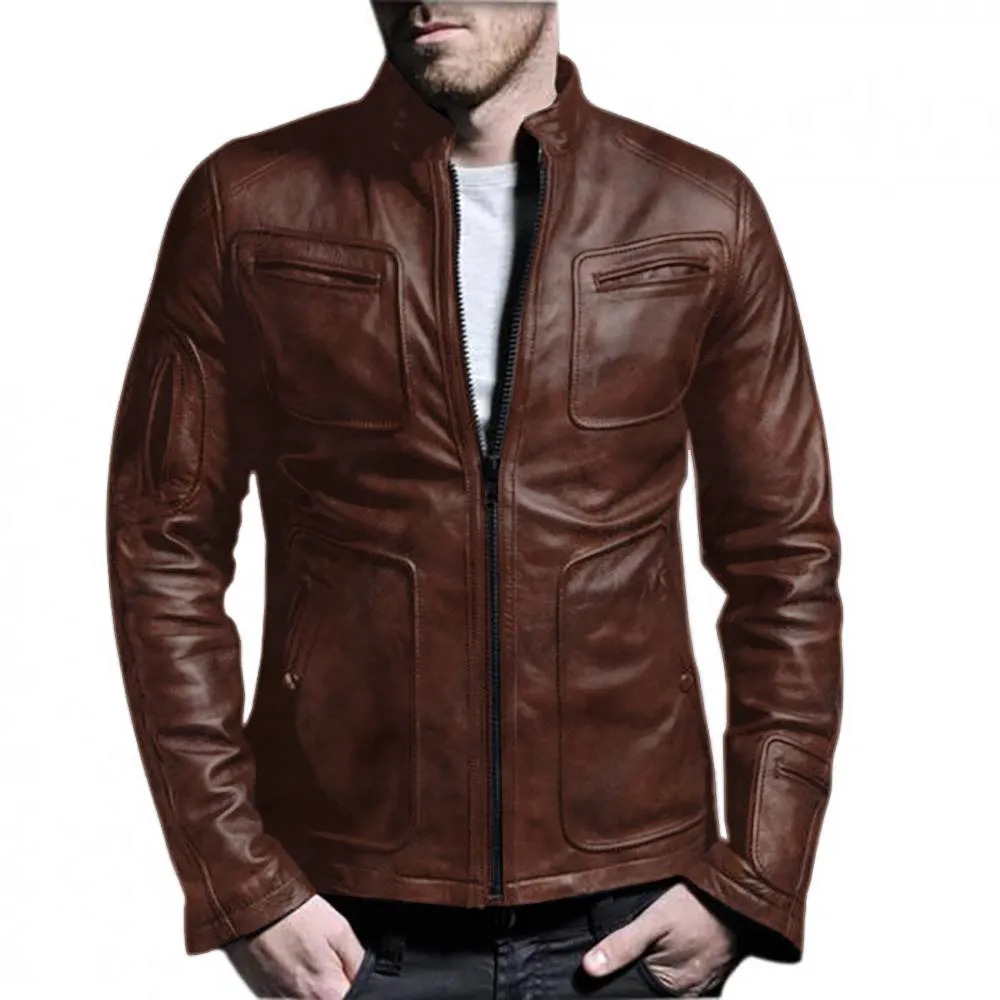 Leather Jackets Hub Mens Genuine Lambskin Leather Jacket (Black, Fencing Jacket) - 1501133